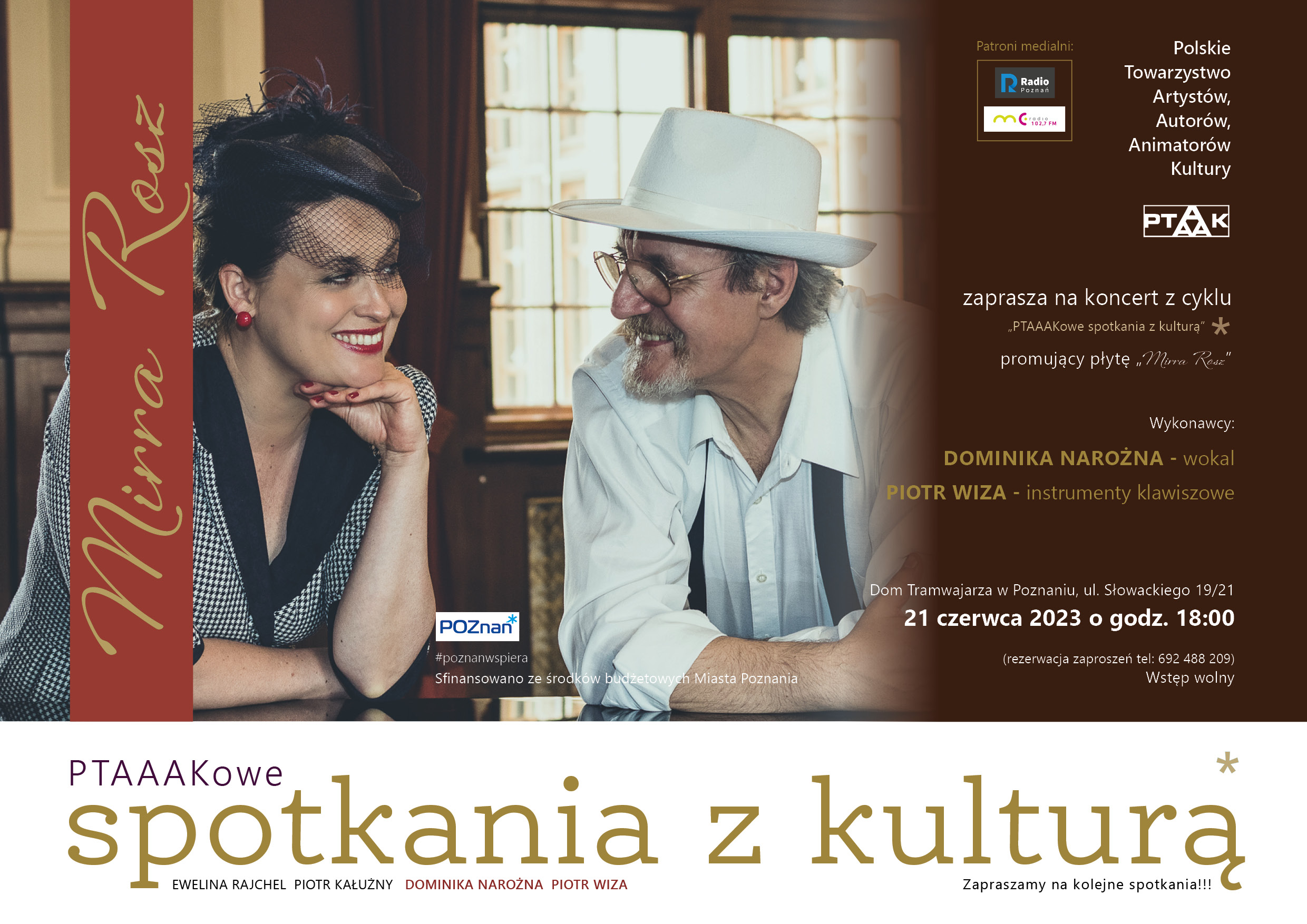 Dominika Narożna i Piotr Wiza - PTAAAKowe spotkania z kulturą #poznanwspiera