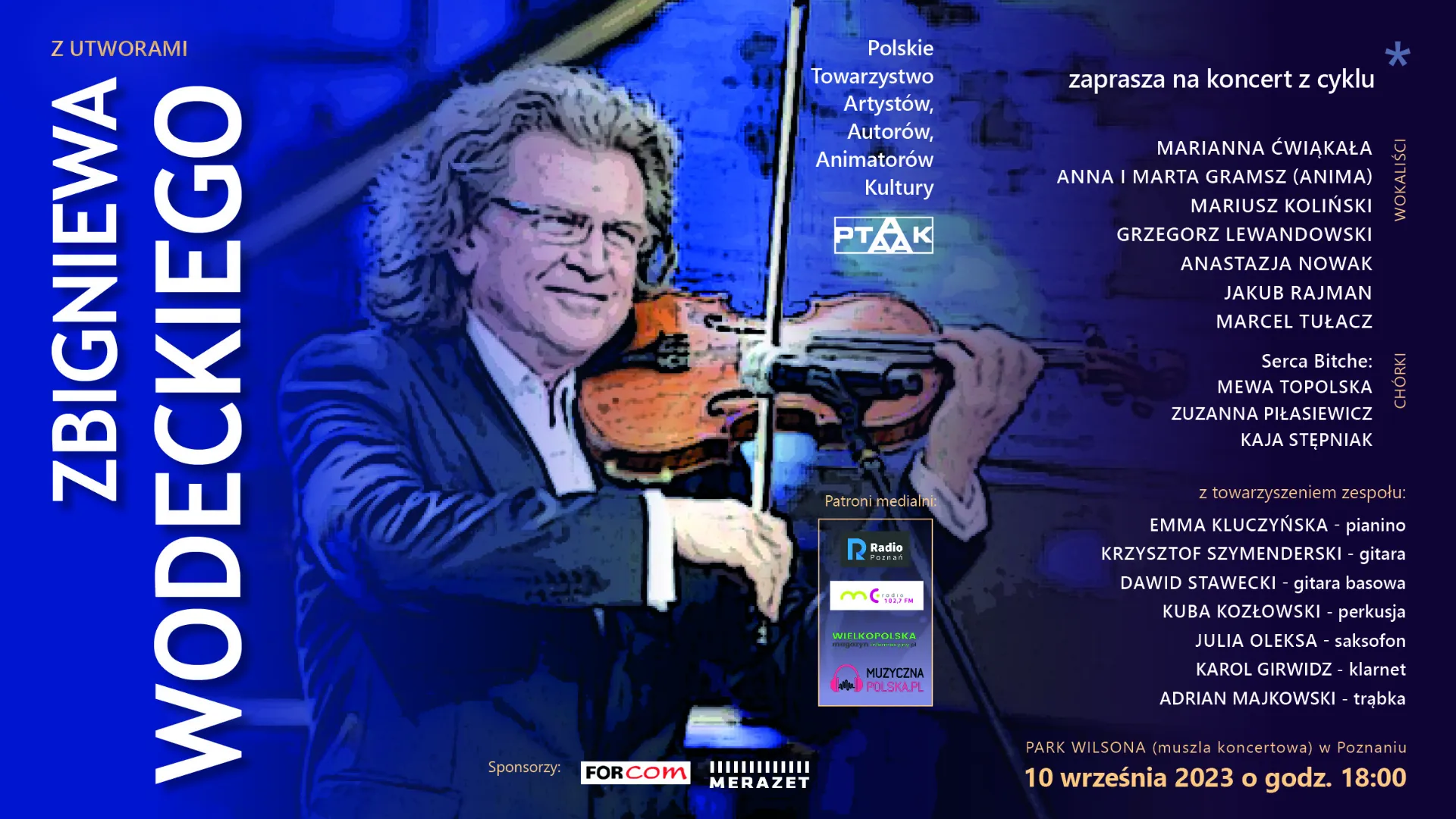 Plakat promujący koncert z piosenkami Zbigniewa Wodeckiego